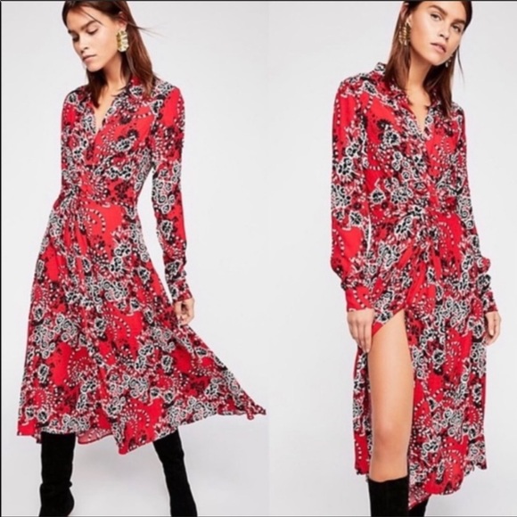 Free People Dresses & Skirts - Free People Bandana Print Shirt Dress - sz 8